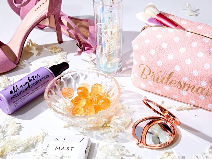 beauty products and bridesmaids accessories