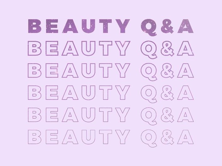 purple beauty q&a graphic