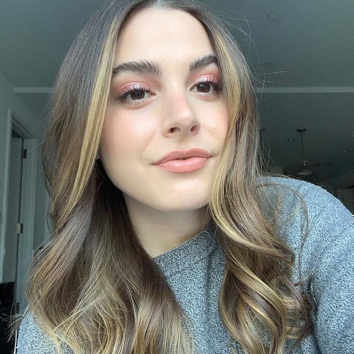 person wearing nude lipstick