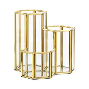 Hipiwe 3-Slots Glass Makeup Brush Holder