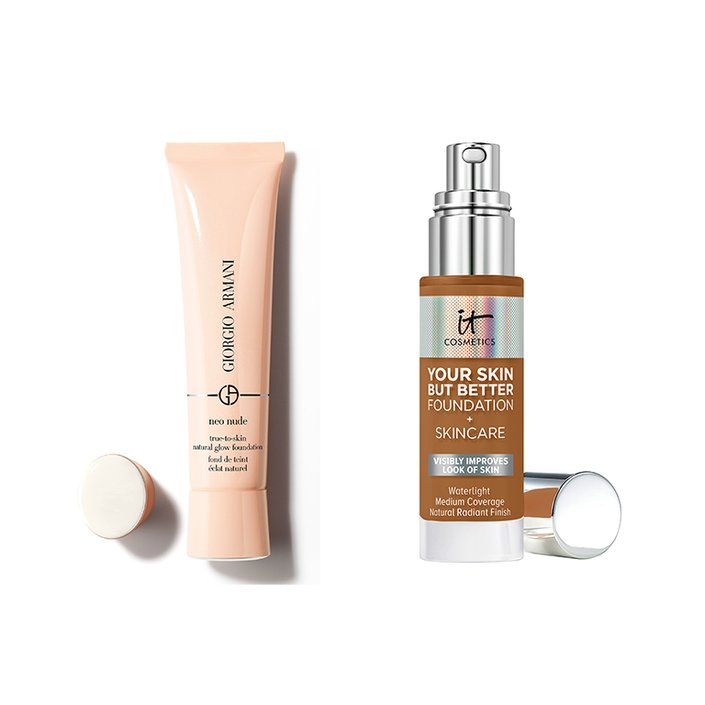 Giorgio Armani Neo Nude Foundation and IT Cosmetics Your Skin But Better Foundation + Skincare
