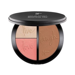 IT Cosmetics Your Most Beautiful You Anti-Aging Matte Bronzer, Radiance Luminizer & Brightening Blush Palette