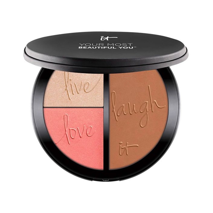 IT Cosmetics Your Most Beautiful You™ Anti-Aging Matte Bronzer, Radiance Luminizer & Brightening Blush Palette