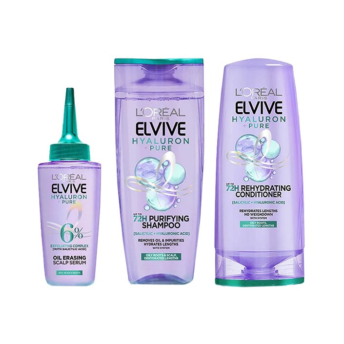 L’Oréal Paris Elvive Hyaluron Plus Pure 72H Purifying Shampoo for Oily Hair