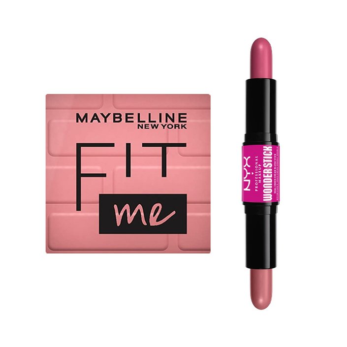 maybeline fit me blush and nyx wonder stick