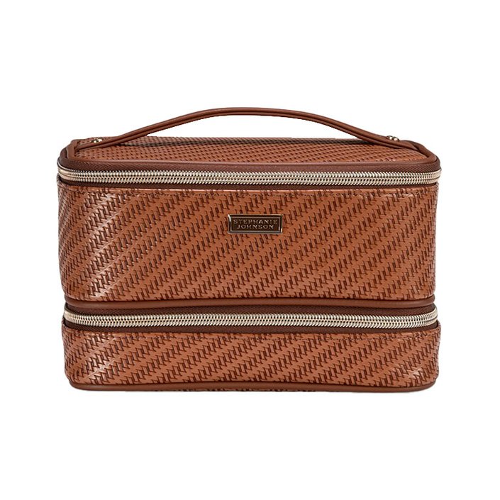 Stephanie Johnson Rosewood Cognac Jenny Train Cosmetics Case