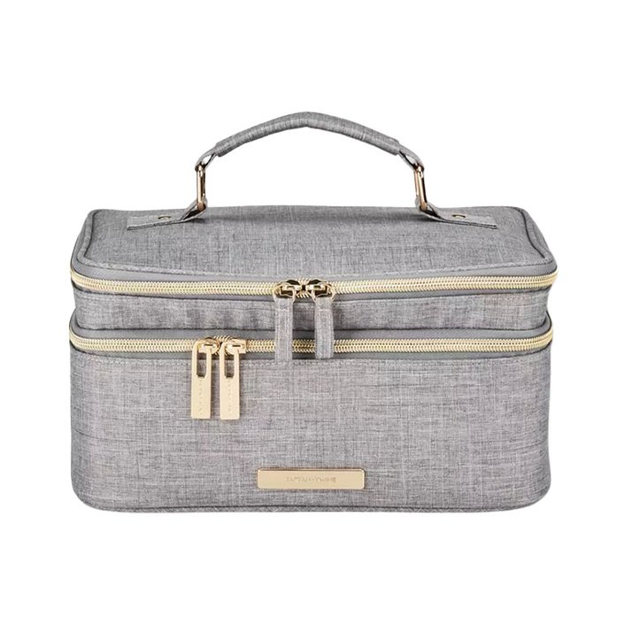 Tartan + Twine Professionista Gray Train Case with Adjustable Dividers