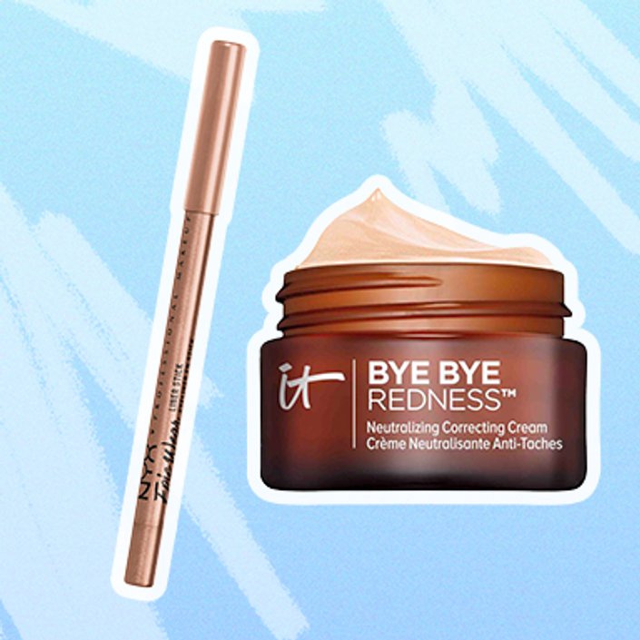 photo of NYX Professional Makeup Epic Wear Waterproof Liner Stick in Rose Gold and IT Cosmetics Bye-Bye Redness Neutralizing Color-Correcting Cream